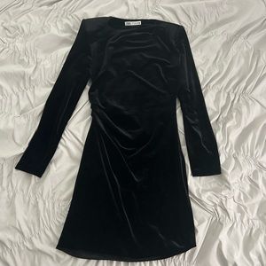 Zara Black Velvet Mini Dress
